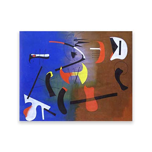 Joan Miro: Malerei. Berühmte Leinwand Wandkunst. Reproduktion auf Leinwand. Schlafzimmer Wohnzimmer Dekoration 50x70cm (19.6x27.5in) Rahmenlos von IKYE