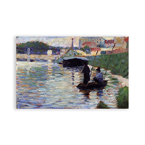 Kunstdruck auf Leinwand „Die Brücke“ von Georges Seurat. Berühmte Kunst Bilder Reproduktion Kunst Ölgemälde Home Decor Art Bilder 40x64cm(15.7x25.2in) Rahmenlos von IKYE