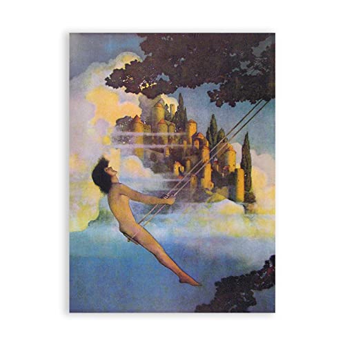 Kunstdruck auf Leinwand „Dinky Bird“ von Maxfield Parrish. Berühmte Kunst Bilder Reproduktion Kunst Ölgemälde Home Decor Art Bilder 50x75cm(19.7x29.6in) Rahmenlos von IKYE