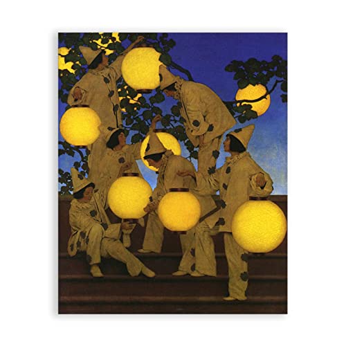 Kunstdruck auf Leinwand „Laternenträger“ von Maxfield Parrish. Berühmte Kunst Bilder Reproduktion Kunst Ölgemälde Home Decor Art Bilder 30x39cm(11.8x15.3in) Rahmenlos von IKYE