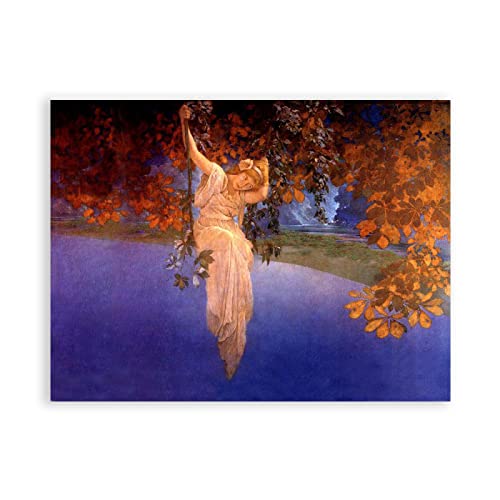 Kunstdruck auf Leinwand „Reveries“ von Maxfield Parrish. Berühmte Kunst Bilder Reproduktion Kunst Ölgemälde Home Decor Art Bilder 30x42cm (11.8x16.5in) Rahmenlos von IKYE