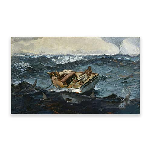 Segelboot-Bilder auf Leinwand. Berühmte Meereslandschaften auf Leinwand. Winslow Homer. Segelboot-Leinwand-Wandkunst für Wohnzimmerdekoration, 40 x 68 cm (15,7 x 26,8 Zoll), rahmenlos von IKYE