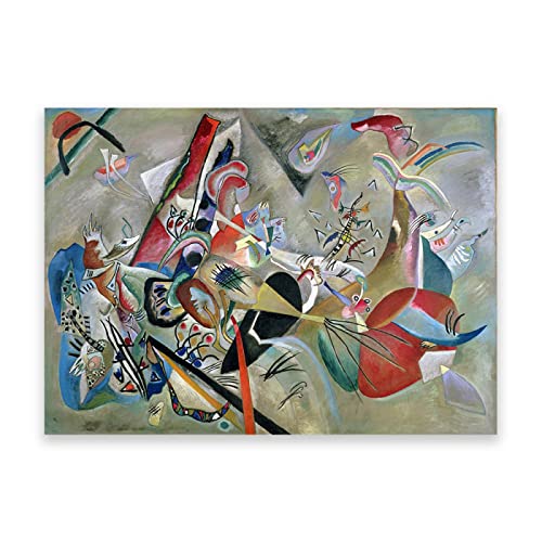 Wassily Kandinsky Leinwand Wandkunst Berühmte Gemälde "In the Grey" Reproduktionsposter. Abstrakte Kunstbilder für Heimdekoration, 30 x 42 cm (11,8 x 16,5 Zoll), rahmenlos von IKYE