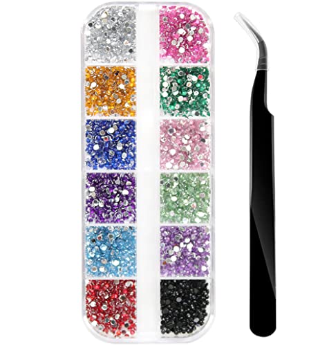 1500Pcs Strasssteine, Flache Rückseite Nagel Steine Glitzersteine, Nagelsteine für Nägel Design, Nageldesign Deko Zubehör - Mehrfarbig von ILLUVA