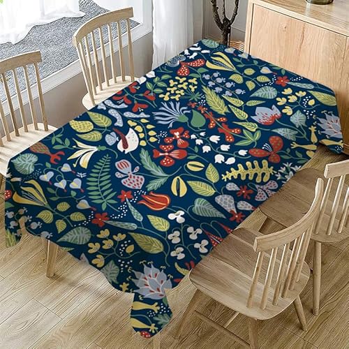 Tischdecke GrüNe Pflanze Outdoor Tischdecke Tischdecke Wetterfest Abwaschbar Fleckschutz Knitterfrei Polyester Tischtuch für Garten Home Küche Tischdeko Geburtstag Tischplatte (150x213 cm) von ILMIRA