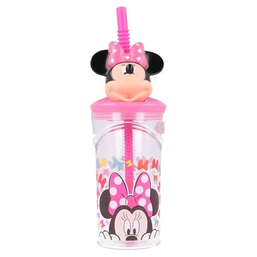 ILS I LOVE SHOPPING MINNIE MAUS - Becher 360 ml mit Strohhalm und 3D-Figur für Kinder BPA-frei (Minnie Maus) von ILS I LOVE SHOPPING