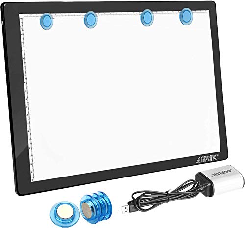 IMAGE Leuchttisch A4 Led Pad magnetisches Zeichenbrett dimmbarer Leuchtkasten mit Drucktaste Copy Board zum Zeichnen von IMAGE