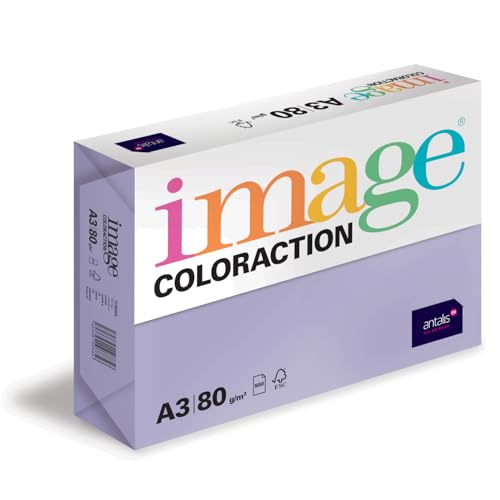 Image Coloraction Tundra - farbiges Kopierpapier - DIN A3, 297 x 420 mm, 80 g/m² - buntes, holzfreies Druckerpapier für Kopierer - 500 Blatt - Lavendel von IMAGE