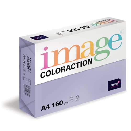 Image Coloraction Tundra - farbiges Kopierpapier - DIN A4, 210 x 297 mm, 160 g/m² - buntes, holzfreies Druckerpapier für Kopierer - 250 Blatt - Lavendel von IMAGE