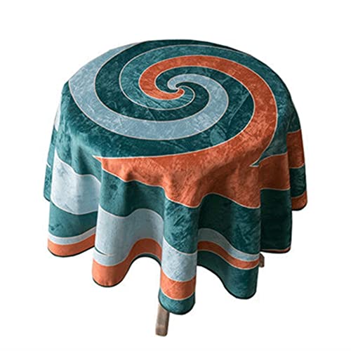 IMEITE Tischdecke, Esstischdecken, wasserdichte Tischdecke, verdickte Chenille, runde Tischdecke, Couchtisch für Wohnzimmer, Picknick, Tischdecke (D, 170 cm rund) von IMEITE