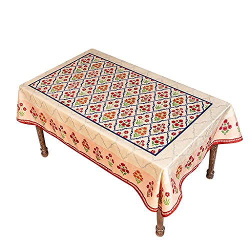 IMEITE Tischdecke, rechteckige Plüsch-Tischdecke, pastorale Blume, Couchtischdecke, quadratisch, für Mahlzeiten, kein Auslaufen, Picknick-Tischdecke (B, 140 x 230 cm) von IMEITE