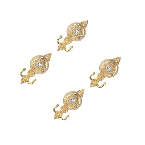 4 Sätze Gardinenhaken Goldene Vorhanghaken Raffhalter Für Vorhänge, Blumen Vorhanghalter Bronze Vorhang-Raffhalter in Form Bringen Krone-Wand- Zinklegierung 2 Stück * 4 IMIKEYA von IMIKEYA