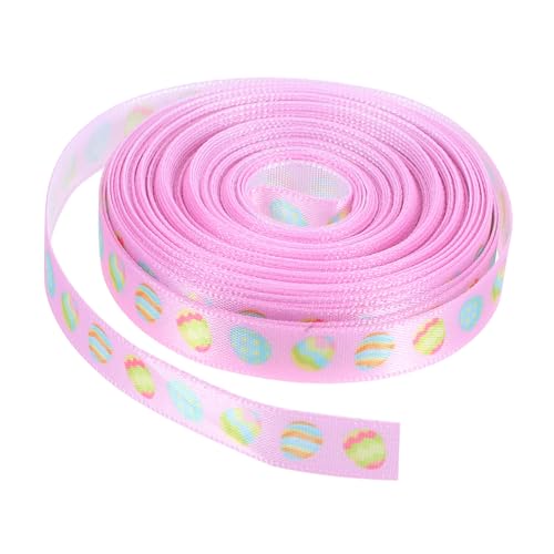 IMIKEYA 1 Rolle Osterband Farbiges Geschenkband Dekorationsmaterial Frühlingsband zum Basteln Ripsband zum Basteln Band für DIY-Projekte Band mit Hasenmuster Osterdrahtband Polyester Rosa von IMIKEYA