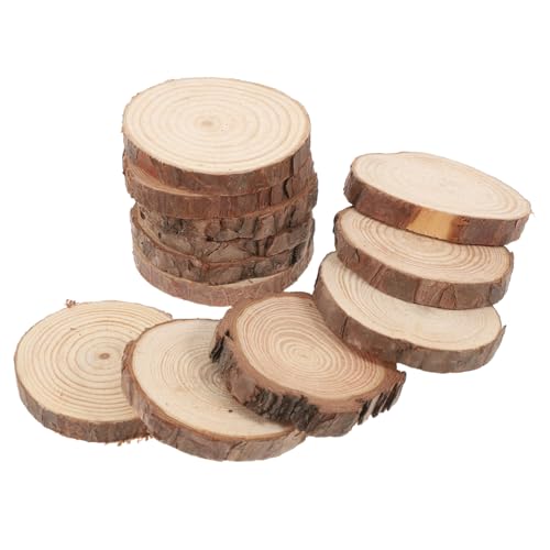 IMIKEYA 1 Satz 1 Satz Kiefernspäne Holzuntersetzer Holzscheiben Für Ornamente Runde Holzscheiben Kleine Holzscheiben Zum Basteln Holzscheiben Ornamente Natürliche 12 Stück von IMIKEYA