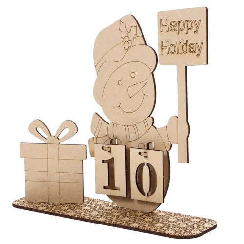 IMIKEYA 1 Satz Countdown- -Dekor bücherregal dekoration tischkalender weihnachtsgeschenkideen Weihnachtssto Desktop- Adventskalender Weihnachtsdekoration hölzern von IMIKEYA
