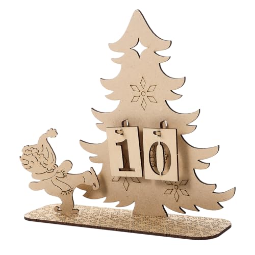 IMIKEYA 1 Satz Dekoration Für Weihnachtsfeiern Christbaumschmuck Weihnachtssto Weihnachtsdekorationen Desktop- Weihnachts-countdown- Weihnachtsgeschenk Holz von IMIKEYA