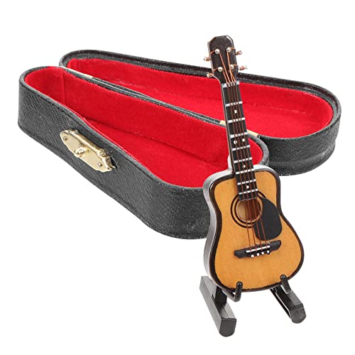 IMIKEYA 1 Set Gitarrenmodell Miniatur Guiro Gitarre Für Anfänger Musikalische Mini Gitarre Für Puppen Mini Fake Gitarre Puppenhaus Puppenständer Puppengitarre E Gitarre von IMIKEYA