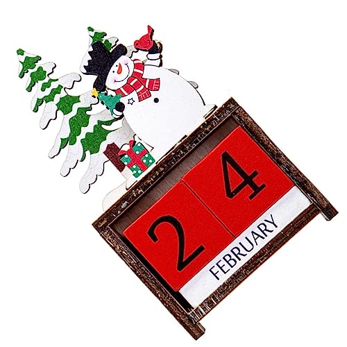 IMIKEYA 1 Set Weihnachtskalender Weihnachts Adventskalender Holzdekoration Weihnachtsparty Gastgeschenke Weihnachtszubehör Holz Weihnachts Countdown von IMIKEYA