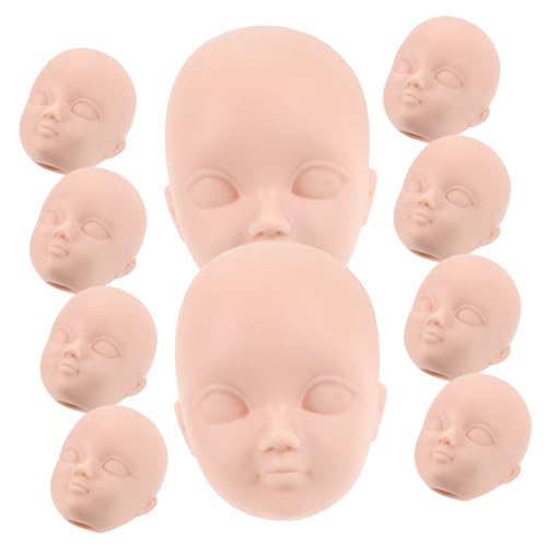 IMIKEYA 10 Stück Anziehpuppenkopf Puppenkleidung Puppenkopf Zum Schminken Reborn Babypuppe Übungs Schminkpuppe Minipuppen Kits Gefälschte Puppenköpfe Frisieren Puppenköpfe Plüschplastik von IMIKEYA