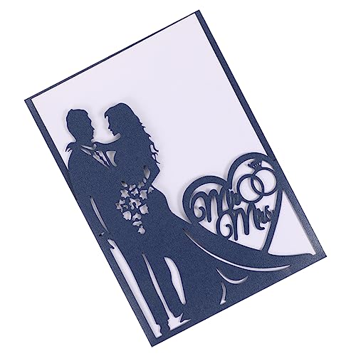 IMIKEYA 10st Grußkarte Hochzeitsdekor Einladungen Zur Hochzeitsfeier Lädt Ein Karte Zum Hochzeitstag Brautparty Hochzeitskleid Braut- Elegant Einladen Braut Karte Inhaber Blue Papier von IMIKEYA