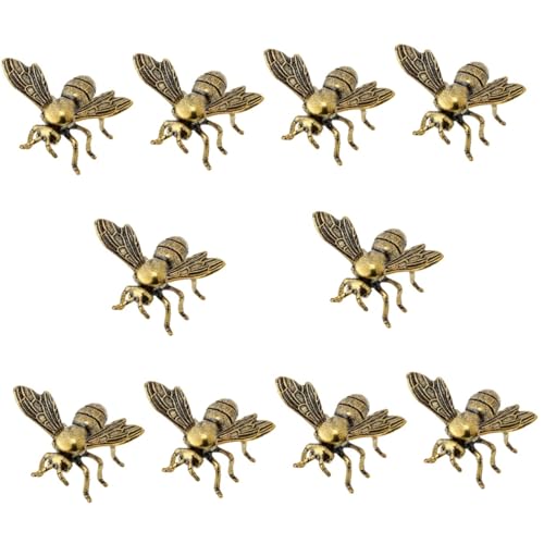 IMIKEYA 10st Messing Biene Sonnenblumen- Und Bienenbaumdekor Biene Wandkunst Frösche Bienengartendekorationen Tablettdekor Miniatur-goldbiene Klein Bienenkugel Auto-Ornament Golden von IMIKEYA