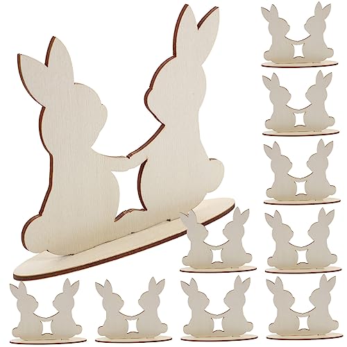 IMIKEYA 10x9cm Handwerk Holz Ausschnitte Ostern Bunny Dekorationen Ostern Bunny Hängen Ornamente von IMIKEYA