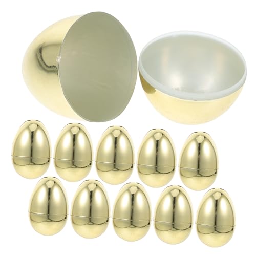 IMIKEYA 12st Ostern Simulierte Goldene Eier Ostereier Aus Kunststoff Befüllbar Gefüllte Ostereier Mit Eiern Gefülltes Jumbo-Eier Ostereibehälter Ostereier Leer Plastik von IMIKEYA