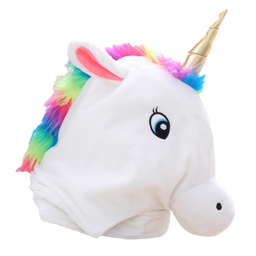 IMIKEYA 1Stk Einhorn-Kopfbedeckung für kinderspielzeug einhornmütze plüschtiere Kostüm Cartoon-Aufkleber einhorn kopfschmuck Performance-Hut Plüsch und pp Baumwolle Weiß von IMIKEYA