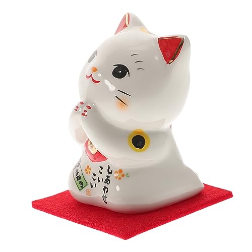 IMIKEYA Feng Shui-Katze Maneki Neko Keramik-tischdekoration Entzückendes Katzenornament Als Einweihungsgeschenk von IMIKEYA