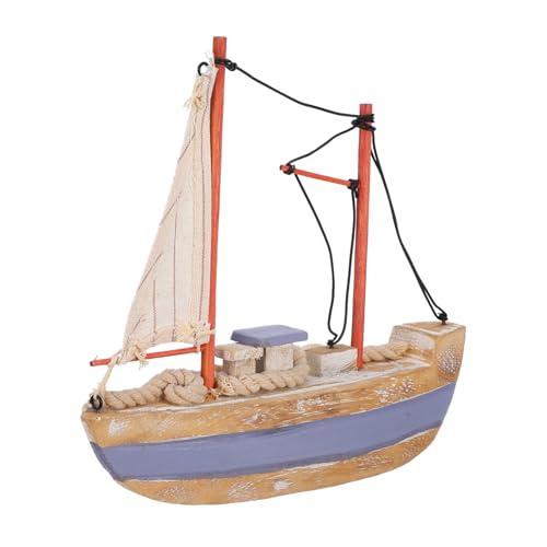 IMIKEYA 1Stk Ornament im mediterranen Stil büro Dekoration Office Decoration tischdeko esstisch unsinkbares Schiff Mittelmeer Strand Segelboot-Dekoration aus Holz segelboot schmuck Bambus von IMIKEYA