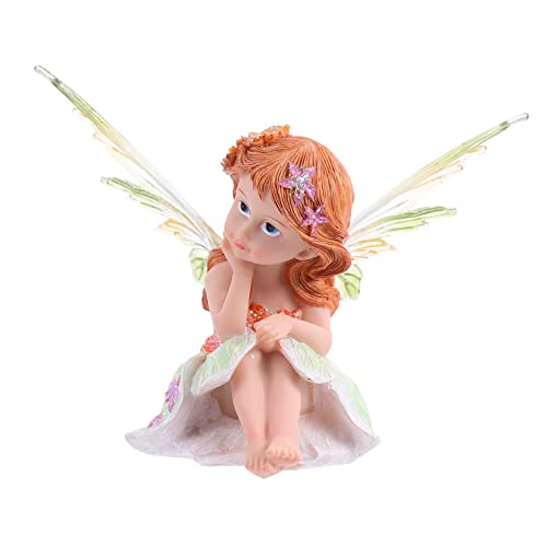 IMIKEYA 1stk Blumenfee Ornament Mini-feenstatue Heimdekoration Figuren Für Draußen Bausatz Puppe Mini-Valentinstag Miniatur Fee Tortenaufsätze Feenkuchendeckel Dekorationen Abs Harz Green von IMIKEYA