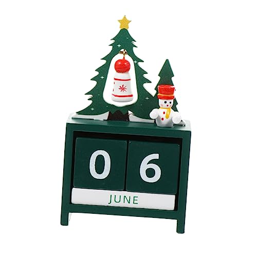 IMIKEYA 1stk Christbaumkalender Kalender-notizblock Desktop-weihnachtskalender Desktop-kalender Weihnachtsadvent Weihnachtszahl Datumsblöcke Sterben Adventskalender Green Hölzern von IMIKEYA