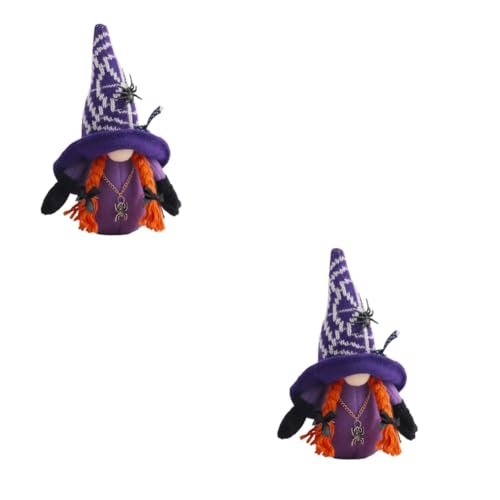 IMIKEYA 2 STK gesichtslose Puppe Halloween Kleidung Halloween Outfit Baumwollpuppe Halloween-Gonk Halloween-Party-Dekor gut weihnachtsdeko Hauszwergpuppe dekorative Puppe Plastik Violett von IMIKEYA