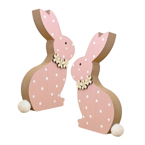 IMIKEYA 2 Stück Mini-Figuren Aus Holz Skulptur Für Osterhasen Kuchendekoration Spielzeug Für Jungen Und Mädchen Rustikale Dekoration von IMIKEYA