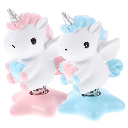 IMIKEYA 2 Stück kleine Einhornverzierung Auto-Einhorn- kreatives Einhorndekor Einhorn-Kuchenaufsatz Desktop schmücken Unicorn Toy Einhorn-Figur Einhorn-Dekoration für den Tisch Harz von IMIKEYA