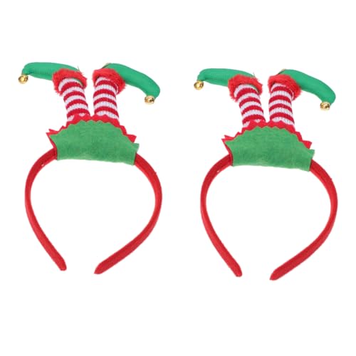 IMIKEYA 2 Stücke Elfen Stirnband für Weihnachten Weihnachtsbaum-Stirnband weihnachtsverkleidung weihnachts verkleidung Party-Stirnbänder Weihnachtshaarreifen Haarband Stoff Colorful von IMIKEYA