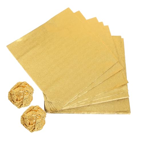 IMIKEYA 200 Stück Schokoladen-Bonbonpapier Goldfarbene Aluminiumfolie Geschenkpapier Quadratisch Für Süßigkeiten Lolly-Papier Lebensmittel Süßigkeiten Zinnfolienpapier Für Süßigkeiten von IMIKEYA