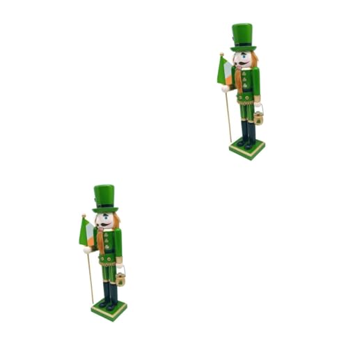 IMIKEYA 2St 3broken Nutcracker st. Patricks Day hängende Ornamente Anhänger zum St. Patricks Day holzfigur st. Patrick's Day Dekoration zum Aufhängen irischer Festkranz Green von IMIKEYA