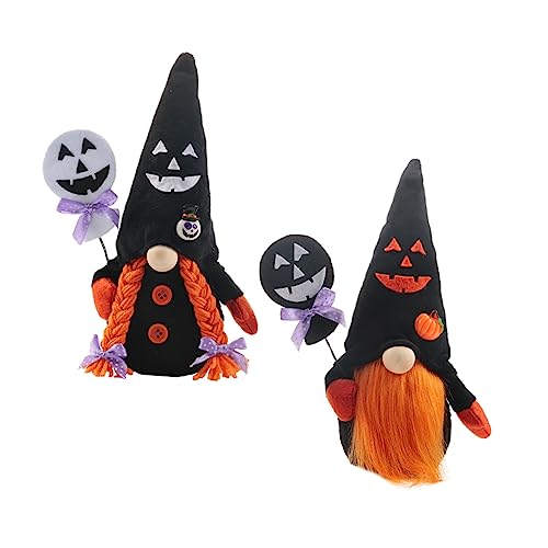 IMIKEYA 2St Halloween-Puppe Halloween-Wohndekoration Wichtel Tischdekoration Halloween-Herzstück Halloween Figuren Halloween-Figuren Zwerg Ornament Halloween-Party- Stoff von IMIKEYA