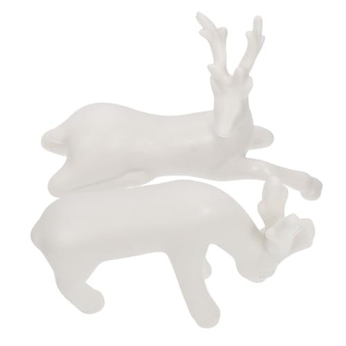 IMIKEYA 2 Stücke Keramik Mini Deer Figuren Weiß Keramik Tee Dekorationen Für Desktop Und Tee Tablett von IMIKEYA