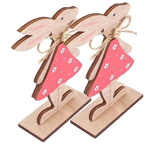 IMIKEYA 2St Osterdekorationen Dekorationen für die Babyparty Stuffer Babyparty-Spiele Bausatz Easter Decoration Ostern tischdeko Ostern Herzstück Holzschild Ostern Tischschild hölzern rot von IMIKEYA