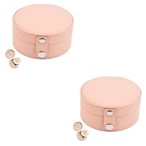 IMIKEYA 2St tragbare Schmuckschatulle travel schmuckbox travel jewelry case Schmuckbox mit vielen Fächern personalisierte für Schmuckhalter Schmucketui Ohrringhalter Flanell Rosa von IMIKEYA