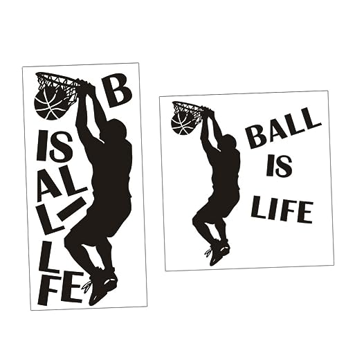 IMIKEYA 2st Basketball Spielender Aufkleber Basketball-aufkleber Wandtattoos Raumaufkleber Black von IMIKEYA