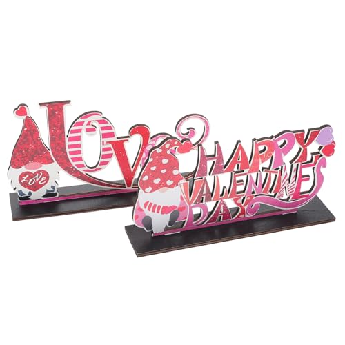 IMIKEYA 2st Holzschmuck Zum Valentinstag Dekoration Tür Hochzeitsbanner Gay-Pride-Accessoires Zeichen Streamer Festival Verkaufsstand Henne Fiesta Neon Küchendekorwand Gefälschte Pflanzen von IMIKEYA