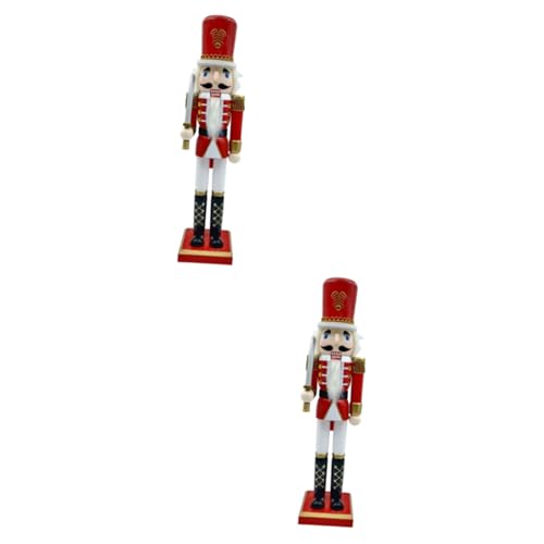 IMIKEYA 2st Nussknacker-Ornament Weihnachtsgirlande Weihnachten Weihnachtsmann-Figuren Dekoration Drinnen Kommode Aufkleber Weihnachtskugeln Weihnachts-nussknacker-Soldaten Hölzern von IMIKEYA