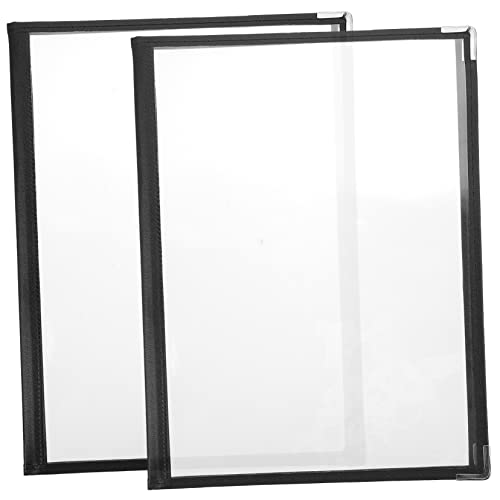 IMIKEYA 2st Rezeptordner Tischzubehör Menühalter Menüordner Staffeleien Zum Ausstellen Greifer Planke System Café-menü-cover Menüjacken Rack-kartenhalter Transparenter Prospektständer Pvc von IMIKEYA