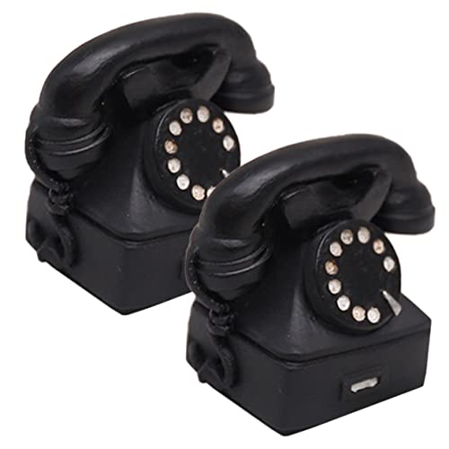 IMIKEYA 2st Simuliertes Telefon Antikes Halter Speakeasy- Wählscheibentelefon Telefon Mit Wählscheibe Retro-festnetztelefon Mobiltelefon Vintage-telefonmodell Desktop- Harz von IMIKEYA