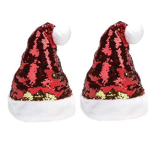 IMIKEYA 2st Weihnachtsmütze Weihnachtsmann Mini- Glänzender Weihnachtshut Bulk-hüte Weihnachtsdekoration Im Freien Mädchen Hut Weihnachtsfeier Hut Partyhüte Für Kinder Pailletten von IMIKEYA