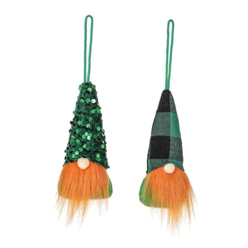 IMIKEYA 3 Sätze Gesichtslose Puppe Ornament Wanddekorationen Niedliche Sache Pailletten Büro Dekoration Weihnachtsdeko Gnom-Puppe St. Patricks Day Ornamente Plüschstoffe Green 2 Stück * 3 von IMIKEYA