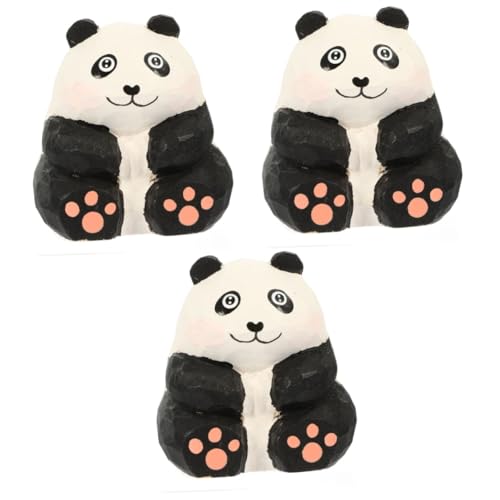 IMIKEYA 3 Stück Panda Desktop Ornamente Panda Kuchendekorationen Holz Panda Ornament Holzfigur Ornament Panda Modell Garten Panda Statue Panda Dekorationen Für Geburtstag von IMIKEYA